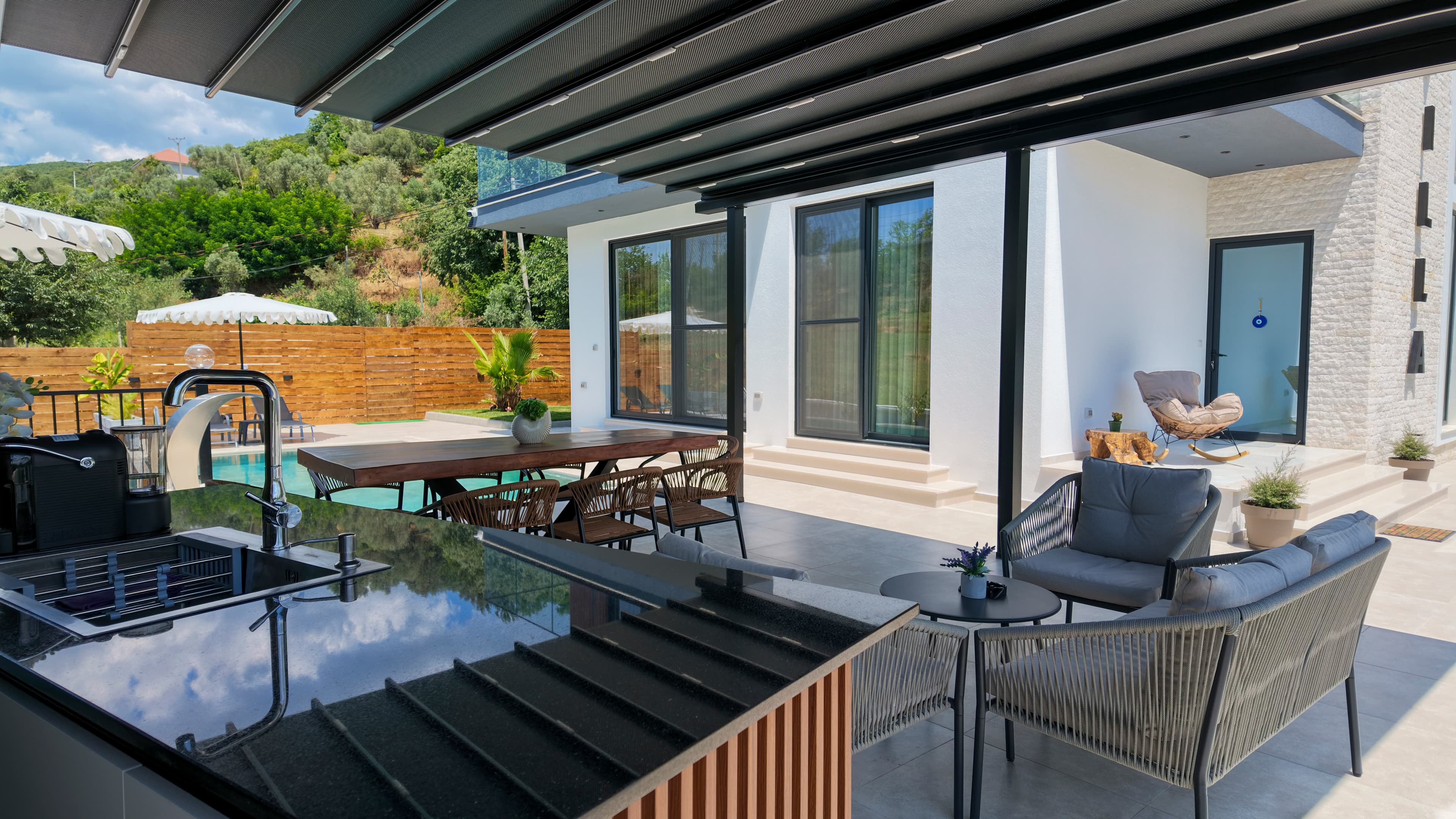 BBQ and an outdoor bar